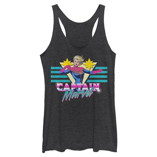 Junior's Marvel Cap Mar Wave Tank Top