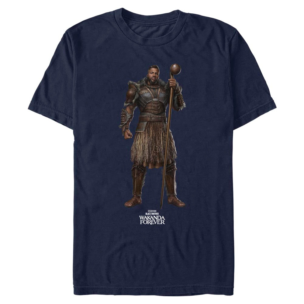 Men's Marvel Black Panther Wakanda Forever Mbaku Blank T-Shirt