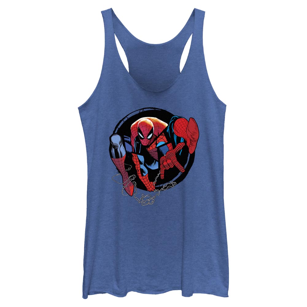 Junior's Marvel Spider-Man Beyond Amazing SPIDEY CIRCLE FORWARD Tank Top